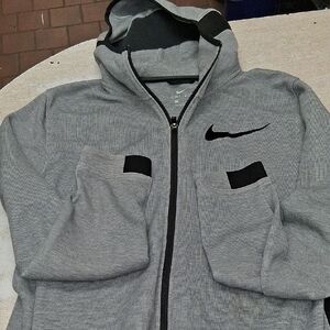 Nike Heather Gray Hoodie with Black Logo
